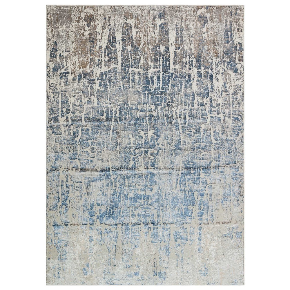 Dalia DAL17 Abstract Rugs in Silver Blue